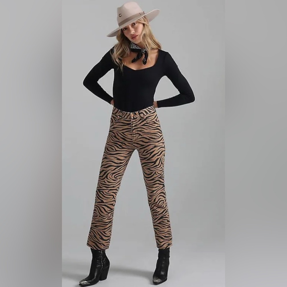 Wrangler High Rise Straight Leg Pur Print Jeans